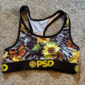 PSD Sunflower and Butterfly Patterned Sports Bra